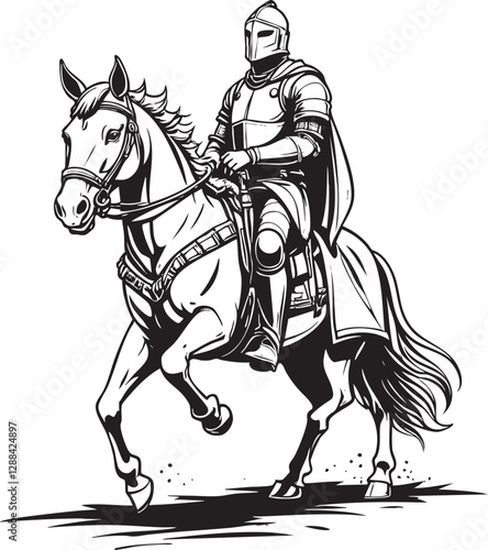 Knight soldier on horseback design