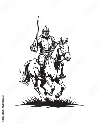 Knight soldier on horseback design