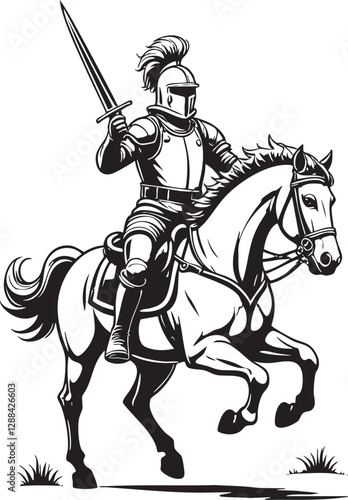 Knight soldier on horseback design