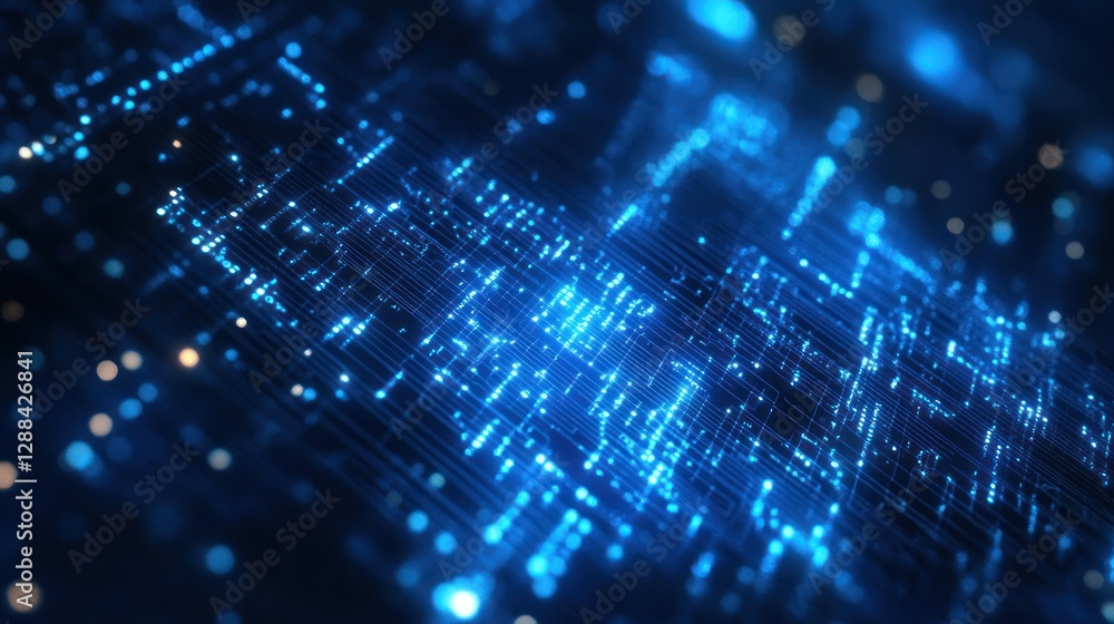 3D render of abstract background with metal cubes and glowing lights 3D render of abstract background with metal cubes and glowing lights