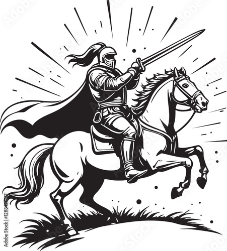 Knight soldier on horseback design