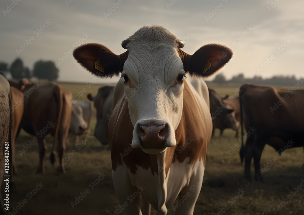 Close-up Portrait of Curious Brown and White Cow Close-up Portrait of Curious Brown and White Cow