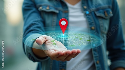 Augmented Reality Navigation Map – Ideal for Location Tracking, Smart Technology, Digital Innovation, Travel Assistance, GPS Mapping