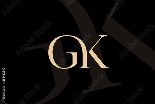 GK or KG letter logo icon design. Classic style luxury initials monogram.