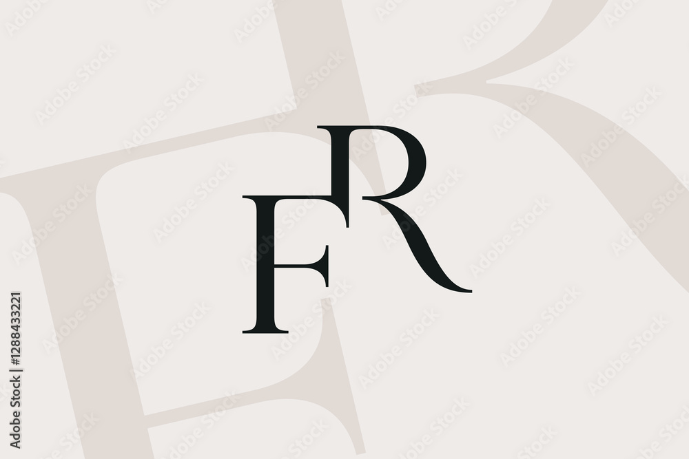 RF or FR letter logo icon design. Classic style luxury initials monogram. RF or FR letter logo icon design. Classic style luxury initials monogram.