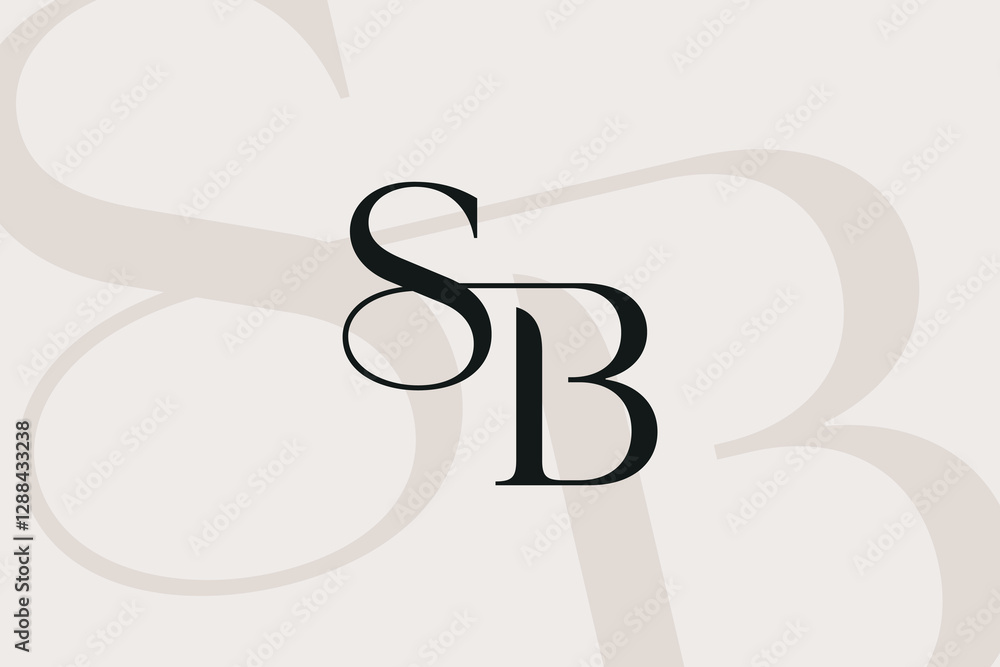 Fototapeta premium SB or BS letter logo icon design. Classic style luxury initials monogram.