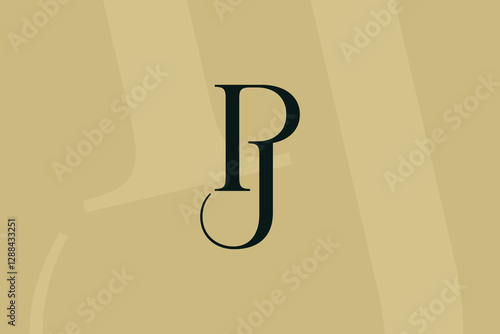PJ or JP letter logo icon design. Classic style luxury initials monogram.