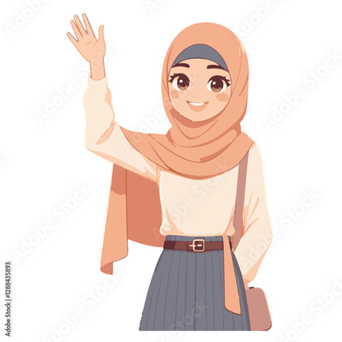 Muslim women give a friendly greeting during the month of Ramadan