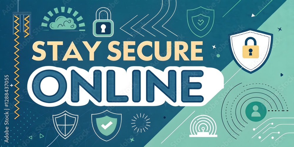 Fototapeta premium Stay Secure Online! Protect your digital life with strong passwords and safe browsing habits. Digital Security Concept