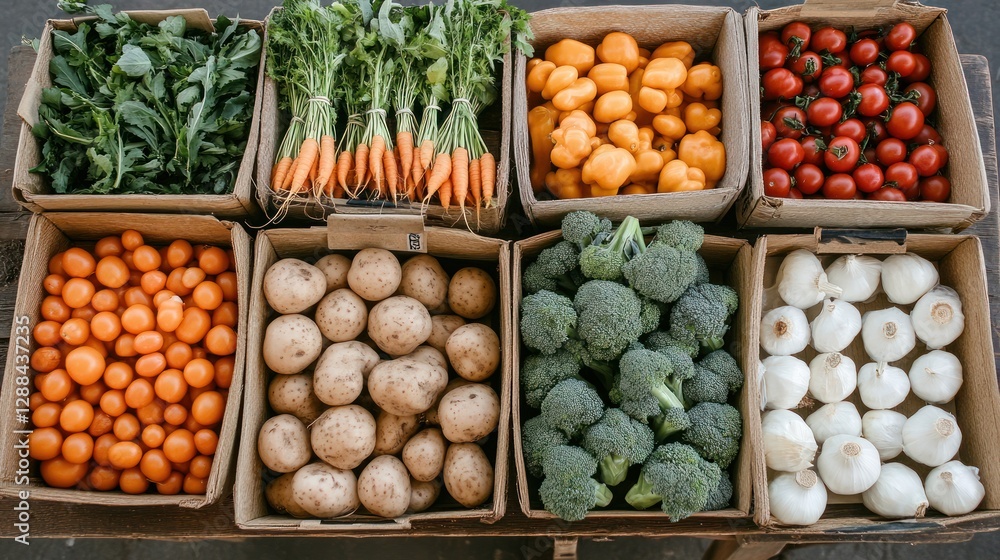 Fresh and organic vegetables at farmers market Fresh and organic vegetables at farmers market