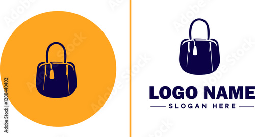Handbag Brand icon Purse label Bag company Handbag manufacturer flat logo sign symbol editable vector