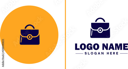 Handbag Brand icon Purse label Bag company Handbag manufacturer flat logo sign symbol editable vector