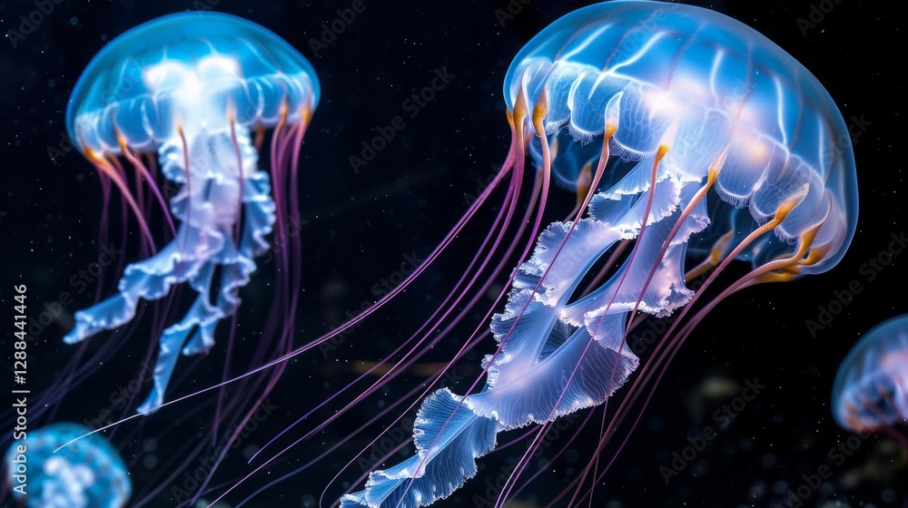 Beautiful jellyfish in a vibrant aquarium setting. Beautiful jellyfish in a vibrant aquarium setting.