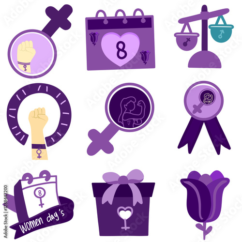 Set women icons. women's day icon