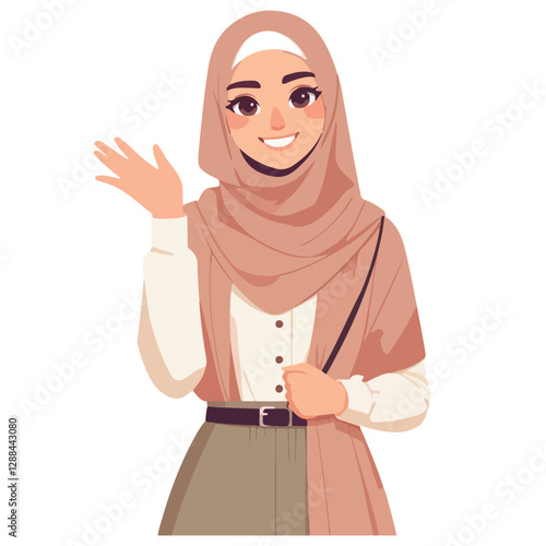 Muslim women give a friendly greeting during the month of Ramadan