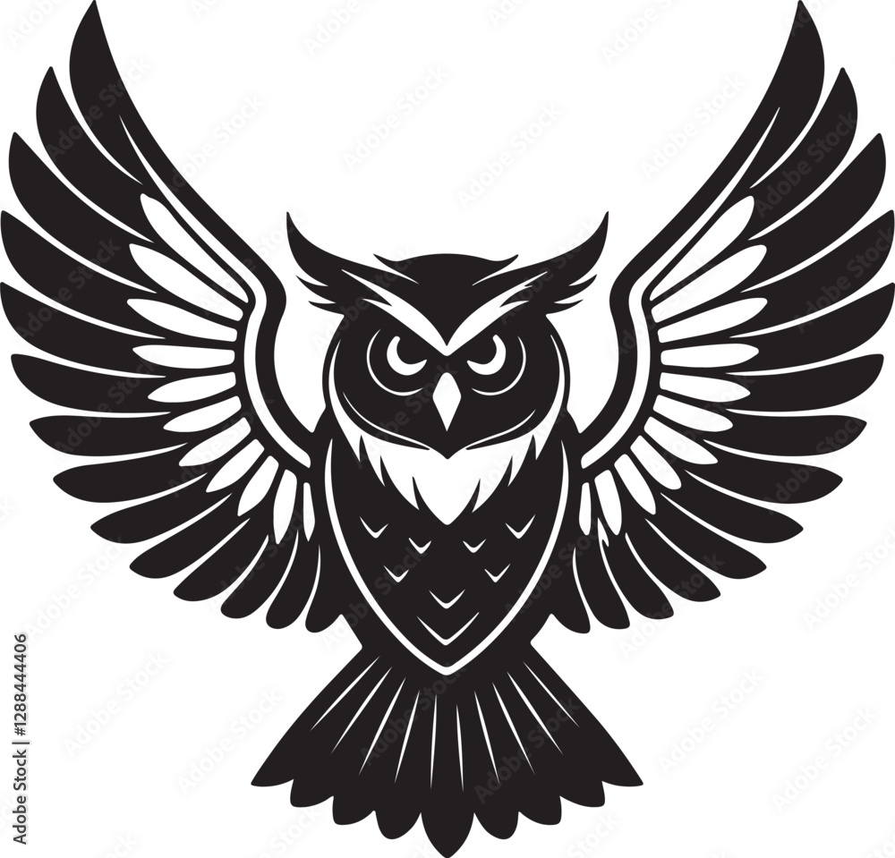 Obraz premium owls vector shilhouette . Owls vector icons in black and white. 