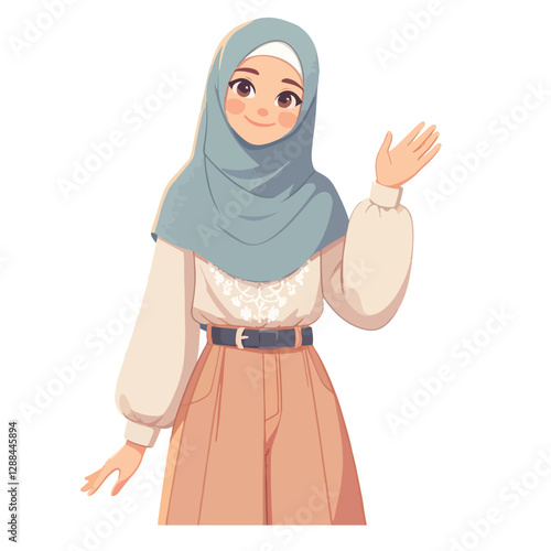 Muslim women give a friendly greeting during the month of Ramadan