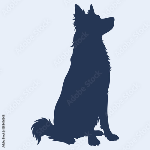 australian shepherd vector illustration silhouette