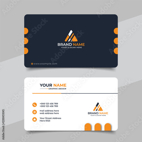 Creative modern yellow business card design name card corporate visiting card and simple clean template vector design