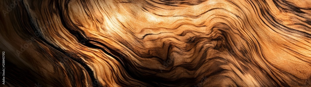 Fototapeta premium Mesmerizing wooden grain abstract background with swirling curves and lines in warm earthy tones Captivating natural pattern with a contemporary minimalist aesthetic