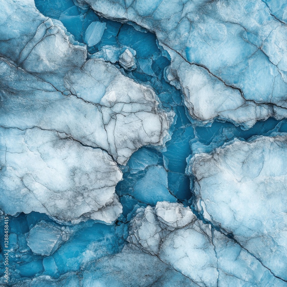 Naklejka premium Ice Texture with Intricate Patterns and Soft Blue Tones