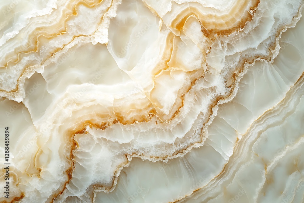 Fototapeta premium Abstract beige and white onyx marble texture.