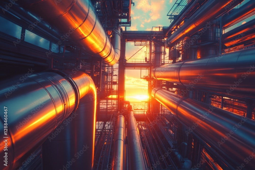 Industrial Factory Scene with Pipes Industrial Factory Scene with Pipes