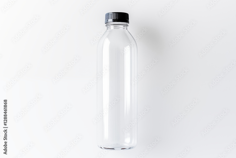 Transparent plastic bottle on a white background Transparent plastic bottle on a white background