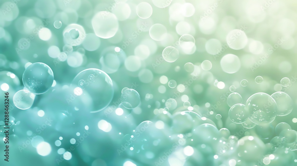 An abstract background of shimmering, light-blue bubbles with a soft-focus background. An abstract background of shimmering, light-blue bubbles with a soft-focus background.