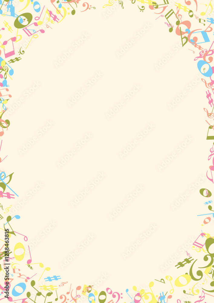 Elegant Music-Themed Frame – Vector Border Made of Notes and Symbols for Posters and Certificates
Elegant Music-Themed Frame – Vector Border Made of Notes and Symbols for Posters and Certificates