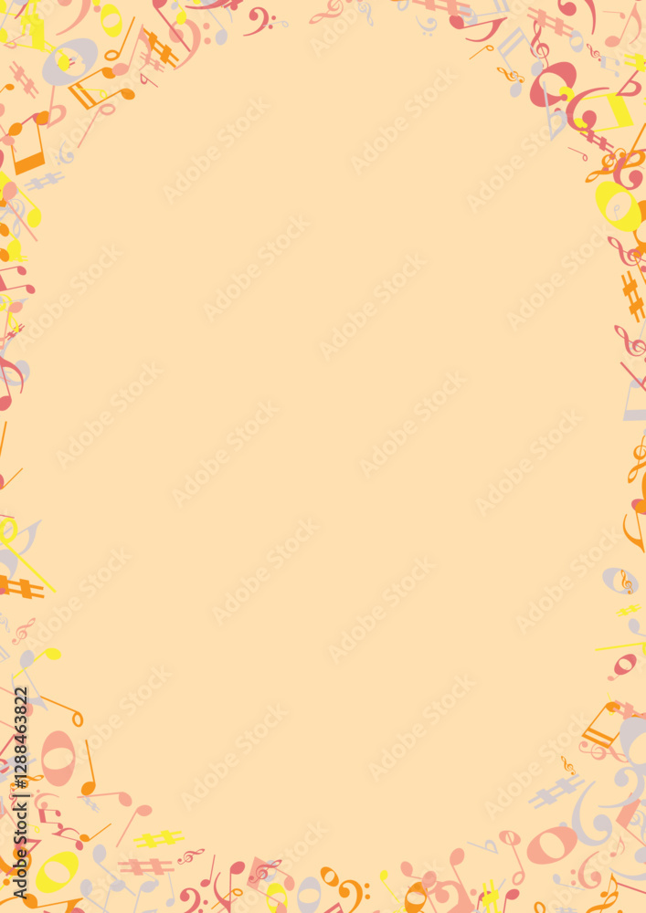 Elegant Music-Themed Frame – Vector Border Made of Notes and Symbols for Posters and Certificates
Elegant Music-Themed Frame – Vector Border Made of Notes and Symbols for Posters and Certificates
