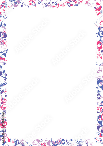 Ornamental Musical Notes Frame – Creative Vector Border for Invitations, Flyers, and Music Designs






