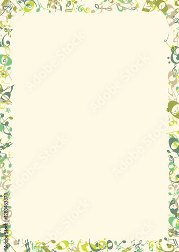 Elegant Music-Themed Frame – Vector Border Made of Notes and Symbols for Posters and Certificates
