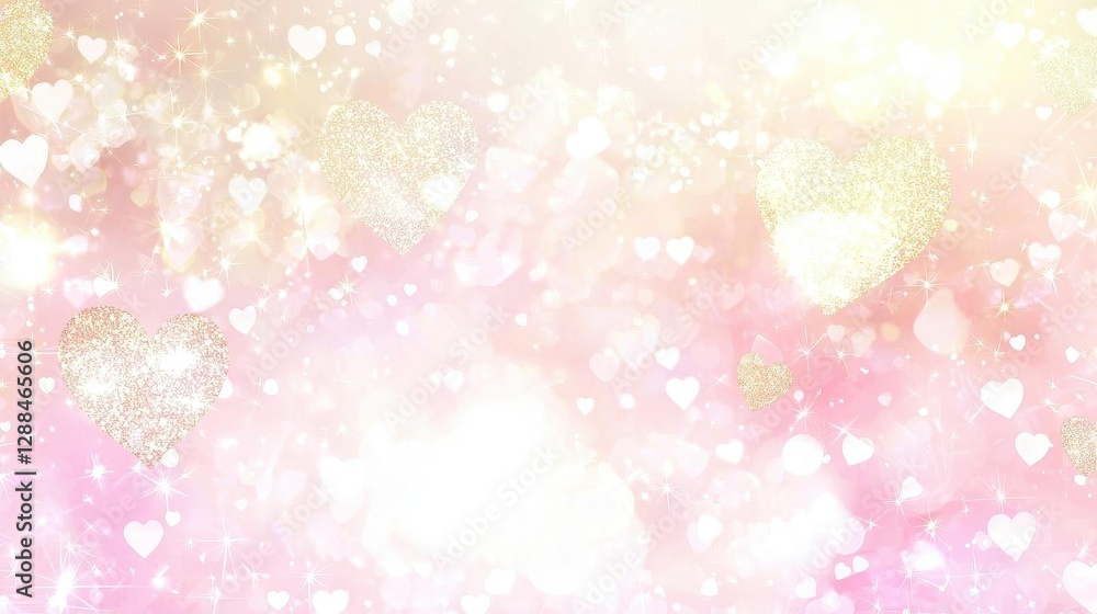 abstract-art-style, Floating Pink and Gold Hearts on a Soft Pink Backdrop for Love Themed Events and Valentine's Greetings ,space for text, abstract-art-style, Floating Pink and Gold Hearts on a Soft Pink Backdrop for Love Themed Events and Valentine's Greetings ,space for text,
