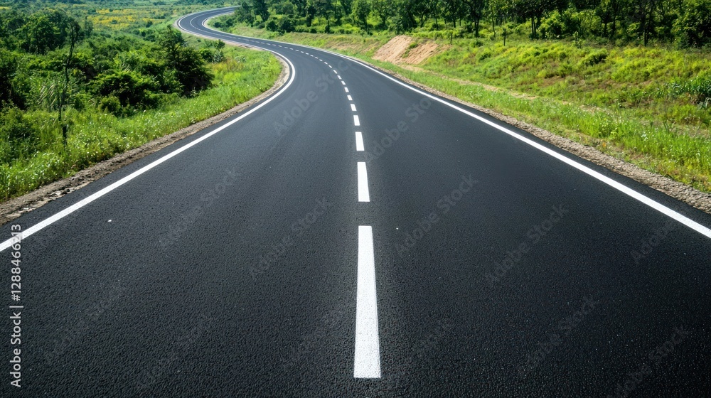 A wide, empty highway stretching into the distance, symbolizing freedom. A wide, empty highway stretching into the distance, symbolizing freedom.