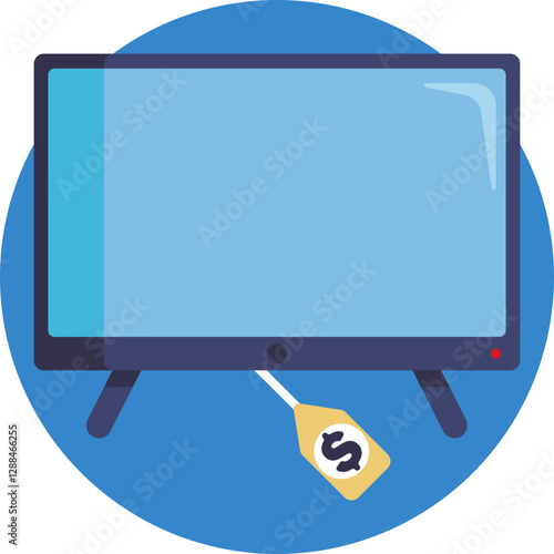 Used TV display: Icon depicting a second-hand TV, often in a pawn shop setting.