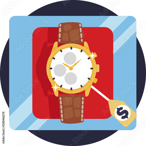 A timepiece icon, often found in pawn shops, indicating valuable or collectible watches.