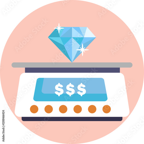 Diamond Icon – A sparkling diamond gemstone, symbolizing high-value items commonly bought and sold in pawn shops.