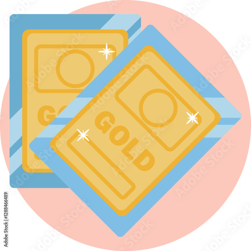 Gold Bar – A shiny, rectangular gold ingot representing valuable assets commonly bought and sold in pawn shops.