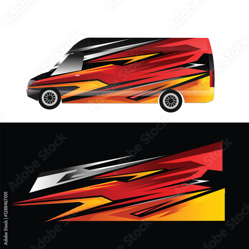 vector design decal livery wrap side body side of cargo van car