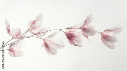 A bunch of pink tulips gently curving on the left side