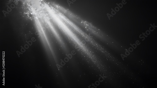 Abstract Light Ray from Above in Dark Space