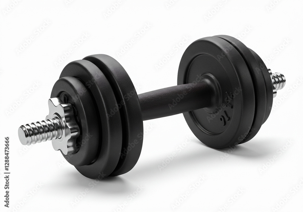 Naklejka premium Black dumbbell isolated on white background