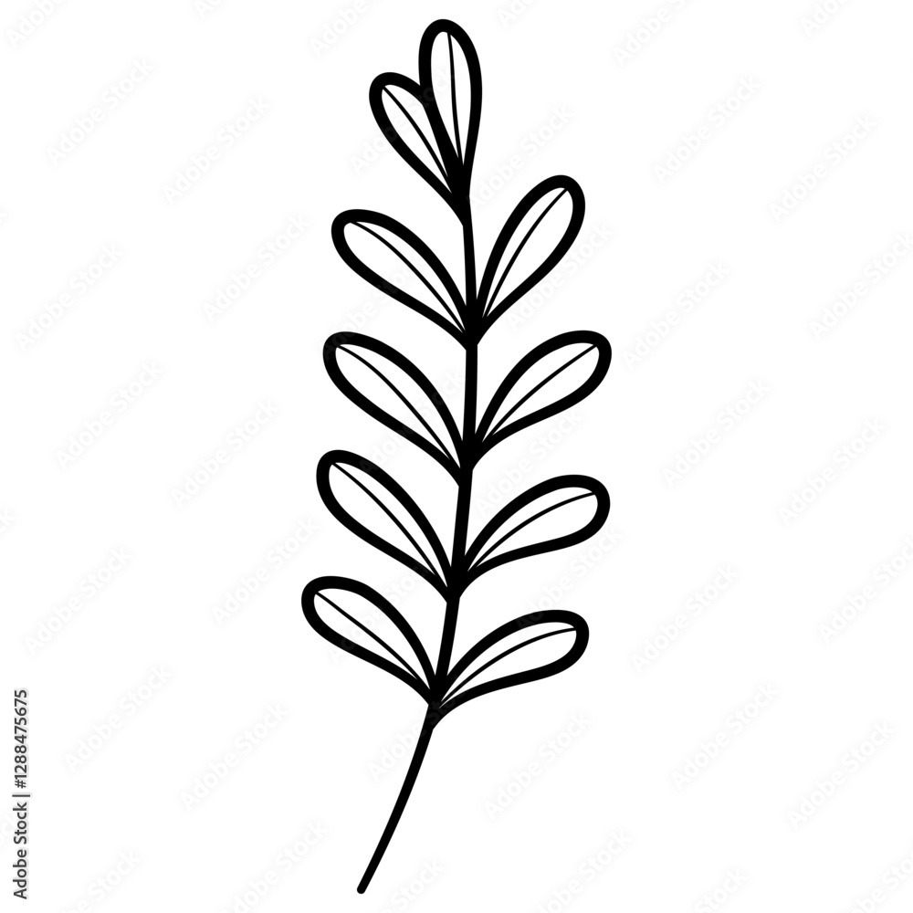 Fototapeta premium Elegant silhouettes of leaves, grass, branches create stunning visual effects for art projects.