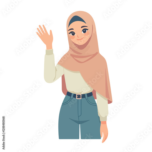 Muslim women give a friendly greeting during the month of Ramadan