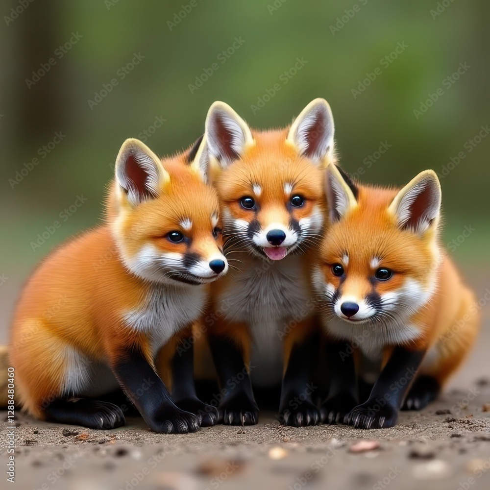 Adorable Miniature Fluffy Red Foxes Adorable Miniature Fluffy Red Foxes