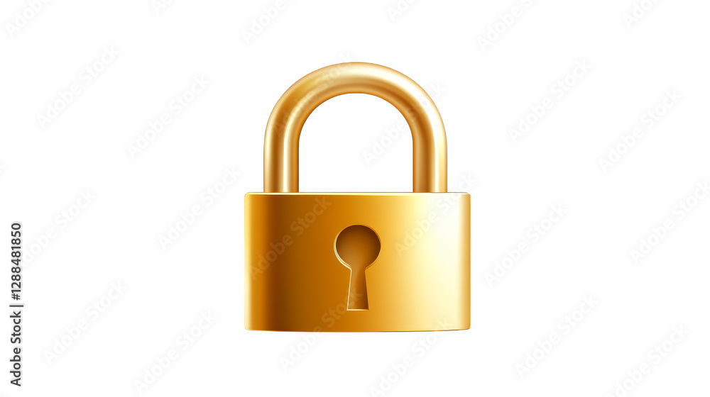 Golden padlock on vibrant blue, symbolizing security, protection, and peace of mind Golden padlock on vibrant blue, symbolizing security, protection, and peace of mind