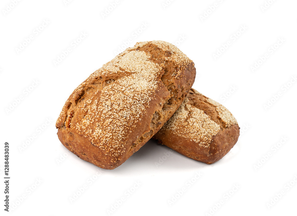 Whole wheat brown bread isolated, fitness pumpkin carrot buns with seeds, cereal bread Whole wheat brown bread isolated, fitness pumpkin carrot buns with seeds, cereal bread