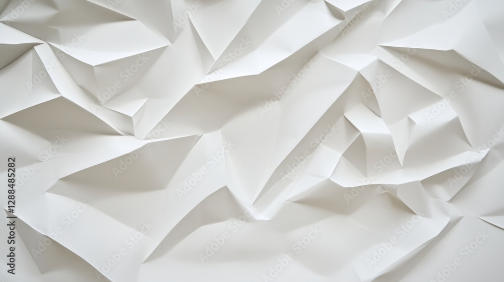 Obraz premium 3d, background, abstract, render, illustration, is a crumpled white paper texture with fine details