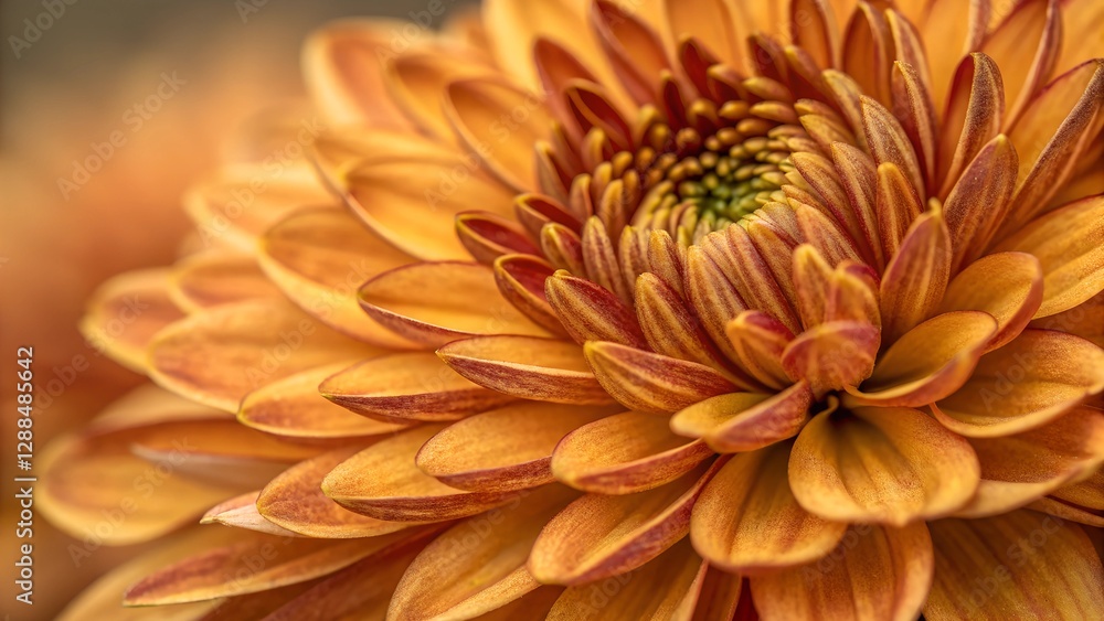Golden Bloom: A captivating macro shot of a chrysanthemum's intricate petals, displaying a symphony of texture and warm hues. Golden Bloom: A captivating macro shot of a chrysanthemum's intricate petals, displaying a symphony of texture and warm hues.
